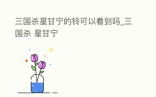 三國殺星甘寧的鈴可以看到嗎_三國殺 星甘寧
