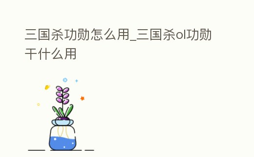 三國(guó)殺功勛怎么用_三國(guó)殺ol功勛干什么用