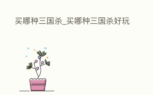 買哪種三國殺_買哪種三國殺好玩