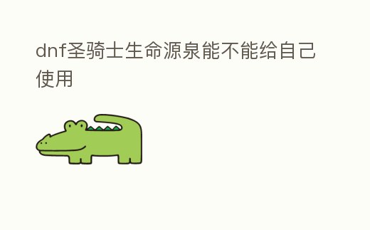 dnf圣騎士生命源泉能不能給自己使用