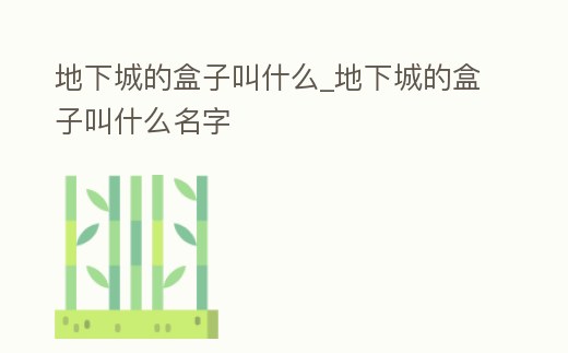 地下城的盒子叫什么_地下城的盒子叫什么名字