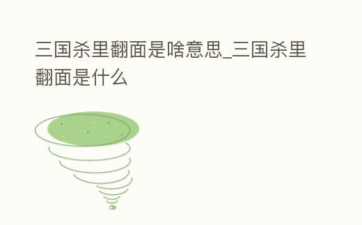三國殺里翻面是啥意思_三國殺里翻面是什么