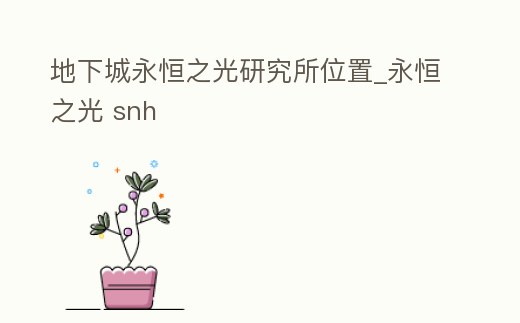 地下城永恒之光研究所位置_永恒之光 snh
