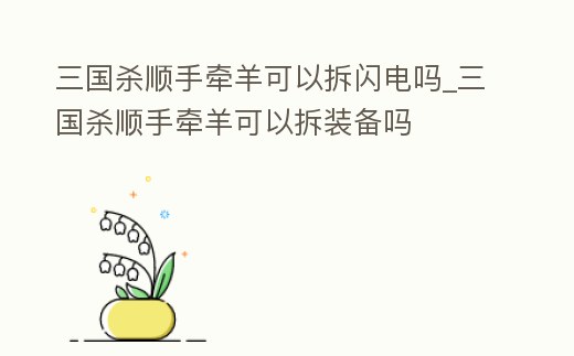 三國殺順手牽羊可以拆閃電嗎_三國殺順手牽羊可以拆裝備嗎