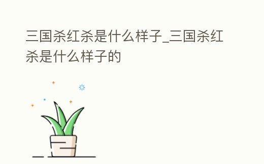 三國殺紅殺是什么樣子_三國殺紅殺是什么樣子的