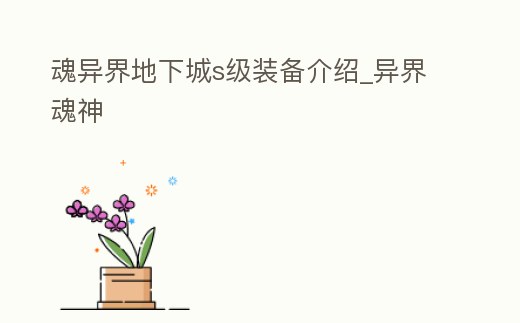 魂異界地下城s級裝備介紹_異界魂神