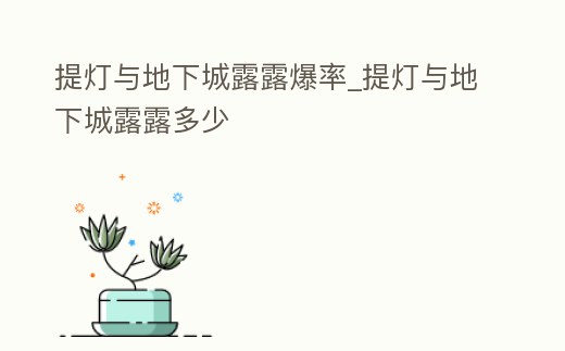 提燈與地下城露露爆率_提燈與地下城露露多少