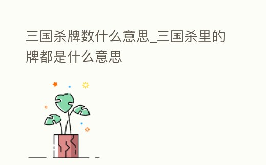 三國殺牌數什么意思_三國殺里的牌都是什么意思