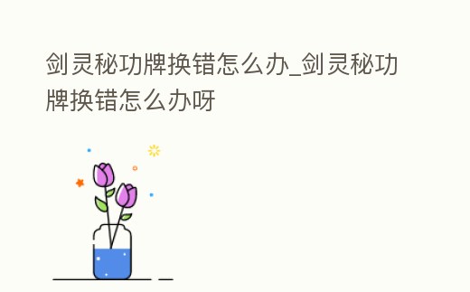 劍靈秘功牌換錯怎么辦_劍靈秘功牌換錯怎么辦呀