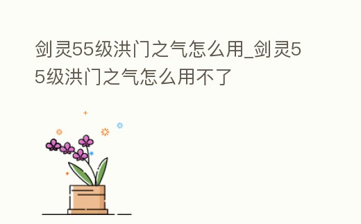 劍靈55級洪門之氣怎么用_劍靈55級洪門之氣怎么用不了