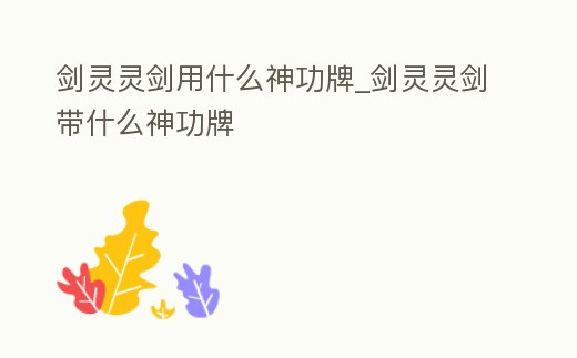 劍靈靈劍用什么神功牌_劍靈靈劍帶什么神功牌