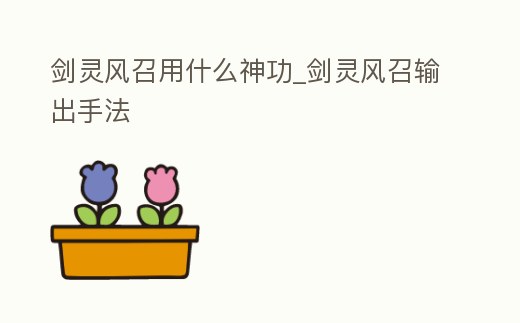 劍靈風召用什么神功_劍靈風召輸出手法