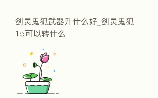 劍靈鬼狐武器升什么好_劍靈鬼狐15可以轉什么
