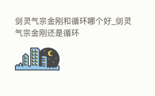 劍靈氣宗金剛和循環哪個好_劍靈氣宗金剛還是循環