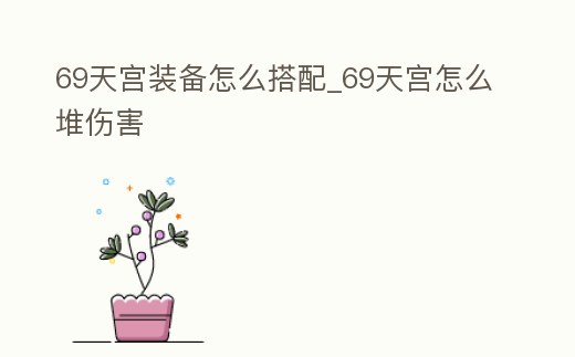 69天宮裝備怎么搭配_69天宮怎么堆傷害