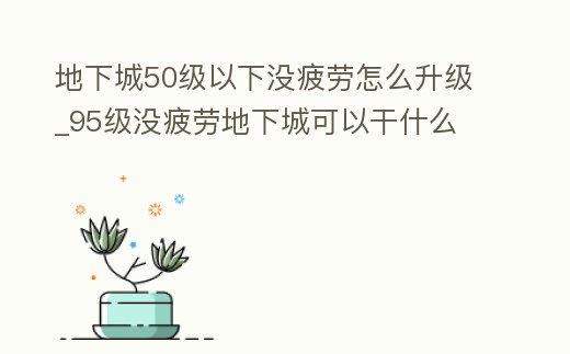 地下城50級以下沒疲勞怎么升級_95級沒疲勞地下城可以干什么