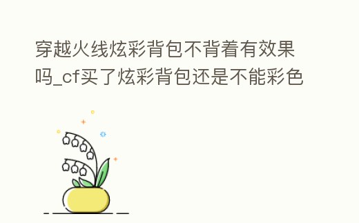 穿越火線炫彩背包不背著有效果嗎_cf買了炫彩背包還是不能彩色