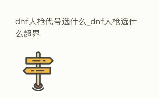 dnf大槍代號選什么_dnf大槍選什么超界