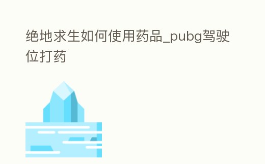 絕地求生如何使用藥品_pubg駕駛位打藥