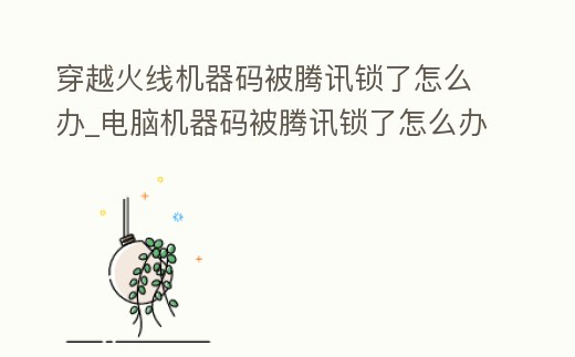 穿越火線機器碼被騰訊鎖了怎么辦_電腦機器碼被騰訊鎖了怎么辦