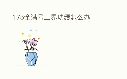 175全滿號三界功績怎么辦