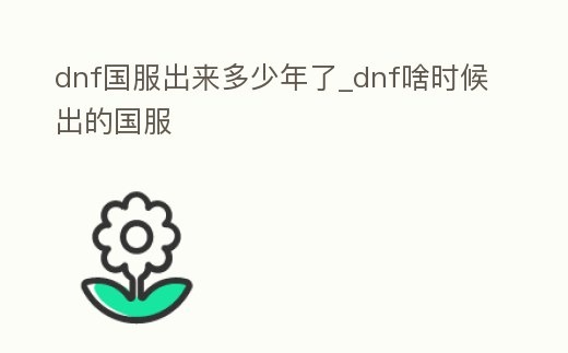 dnf國服出來多少年了_dnf啥時候出的國服