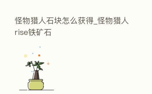 怪物獵人石塊怎么獲得_怪物獵人rise鐵礦石