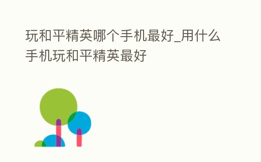 玩和平精英哪個手機最好_用什么手機玩和平精英最好