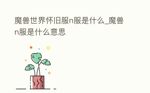 魔獸世界懷舊服n服是什么_魔獸n服是什么意思