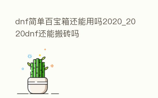 dnf簡單百寶箱還能用嗎2020_2020dnf還能搬磚嗎