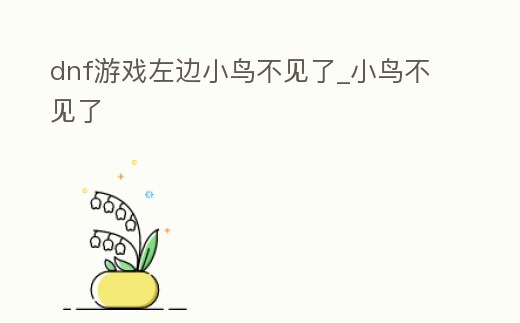 dnf游戲左邊小鳥不見了_小鳥不見了