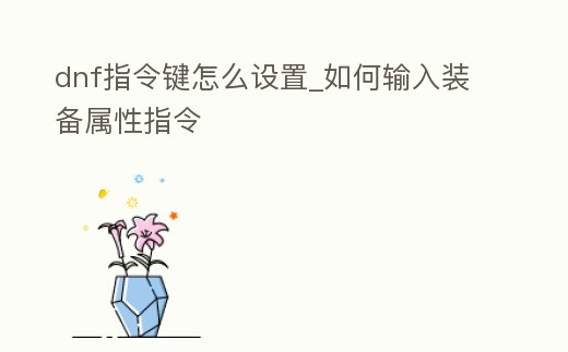 dnf指令鍵怎么設(shè)置_如何輸入裝備屬性指令