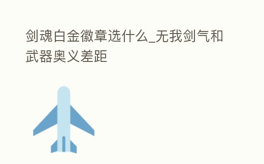 劍魂白金徽章選什么_無我劍氣和武器奧義差距