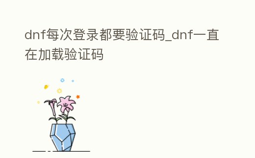 dnf每次登錄都要驗(yàn)證碼_dnf一直在加載驗(yàn)證碼