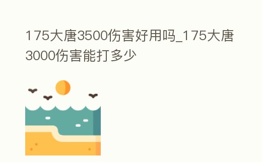 175大唐3500傷害好用嗎_175大唐3000傷害能打多少