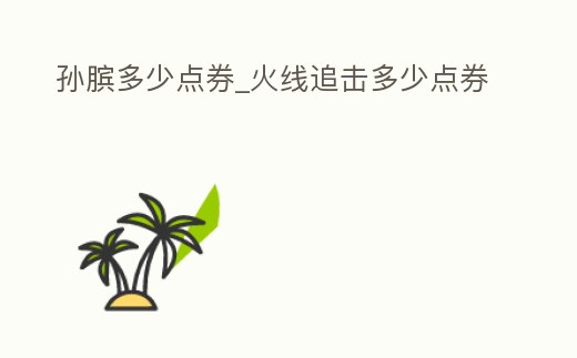 孫臏多少點券_火線追擊多少點券