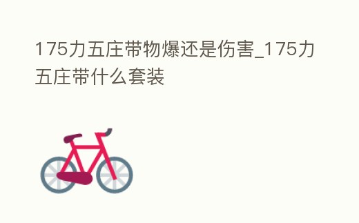 175力五莊帶物爆還是傷害_175力五莊帶什么套裝