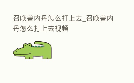 召喚獸內丹怎么打上去_召喚獸內丹怎么打上去視頻