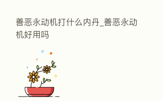善惡永動機打什么內丹_善惡永動機好用嗎