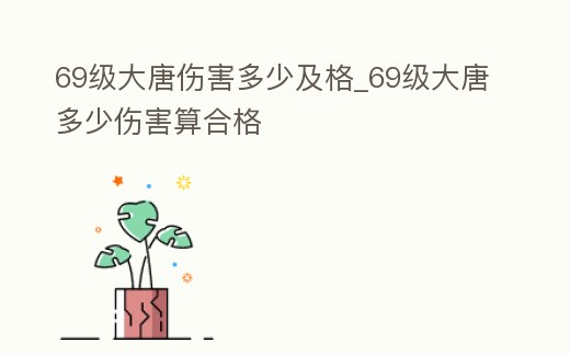 69級大唐傷害多少及格_69級大唐多少傷害算合格