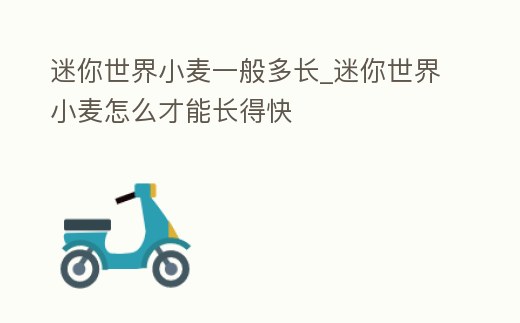 迷你世界小麥一般多長_迷你世界小麥怎么才能長得快