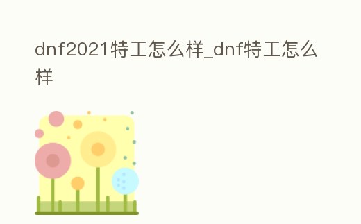 dnf2021特工怎么樣_dnf特工怎么樣