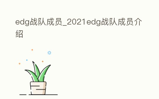 edg戰隊成員_2021edg戰隊成員介紹