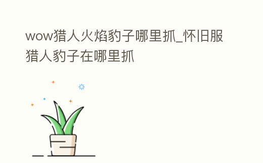 wow獵人火焰豹子哪里抓_懷舊服獵人豹子在哪里抓