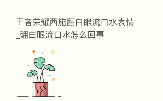 王者榮耀西施翻白眼流口水表情_翻白眼流口水怎么回事