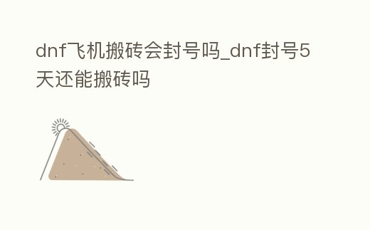 dnf飛機搬磚會封號嗎_dnf封號5天還能搬磚嗎