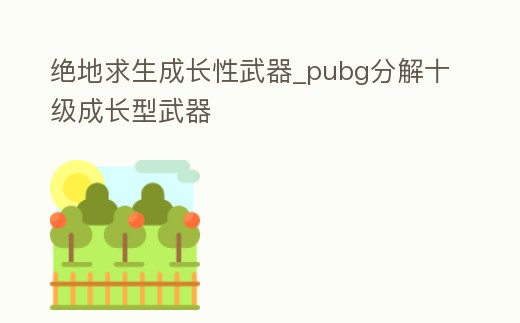 絕地求生成長性武器_pubg分解十級(jí)成長型武器
