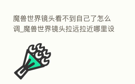 魔獸世界鏡頭看不到自己了怎么調(diào)_魔獸世界鏡頭拉遠(yuǎn)拉近哪里設(shè)置