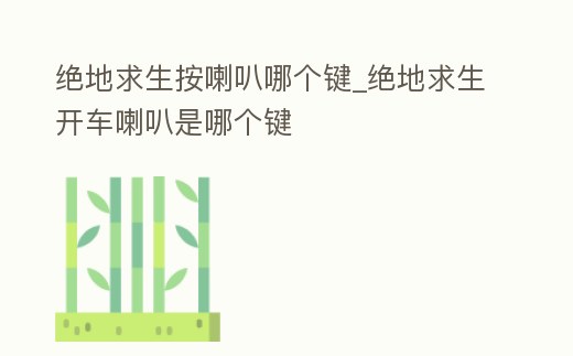 絕地求生按喇叭哪個鍵_絕地求生開車喇叭是哪個鍵