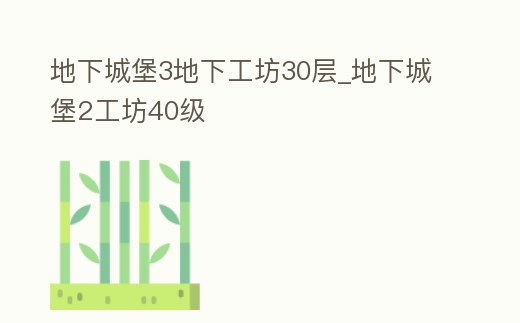 地下城堡3地下工坊30層_地下城堡2工坊40級